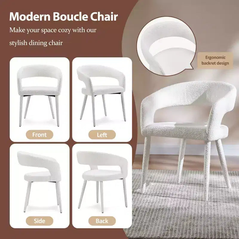 Sedia da pranzo con gambe in metallo per sala da pranzo, soggiorno o ufficio domestico