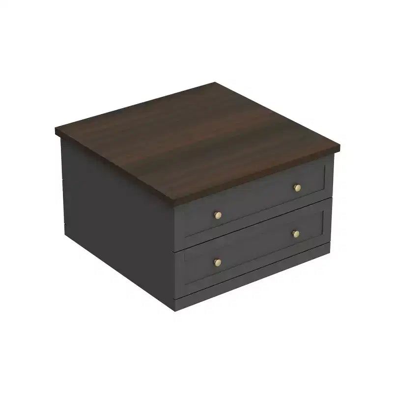 Tavolino Elegante e Funzionale - Corpo Grigio Scuro con Piano Marrone, Ideale per Soggiorni Moderni