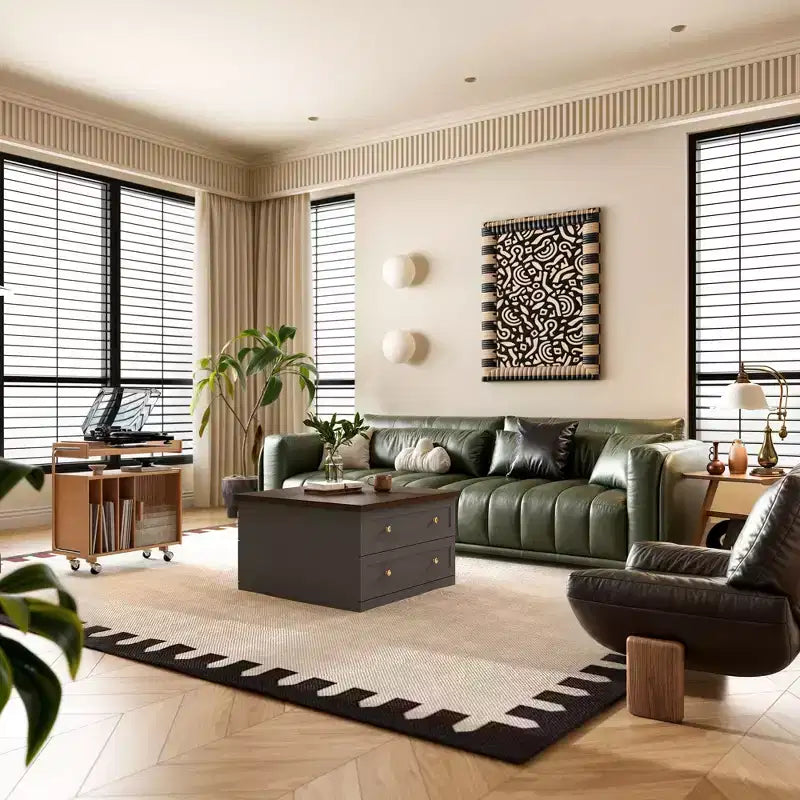 Tavolino Elegante e Funzionale - Corpo Grigio Scuro con Piano Marrone, Ideale per Soggiorni Moderni