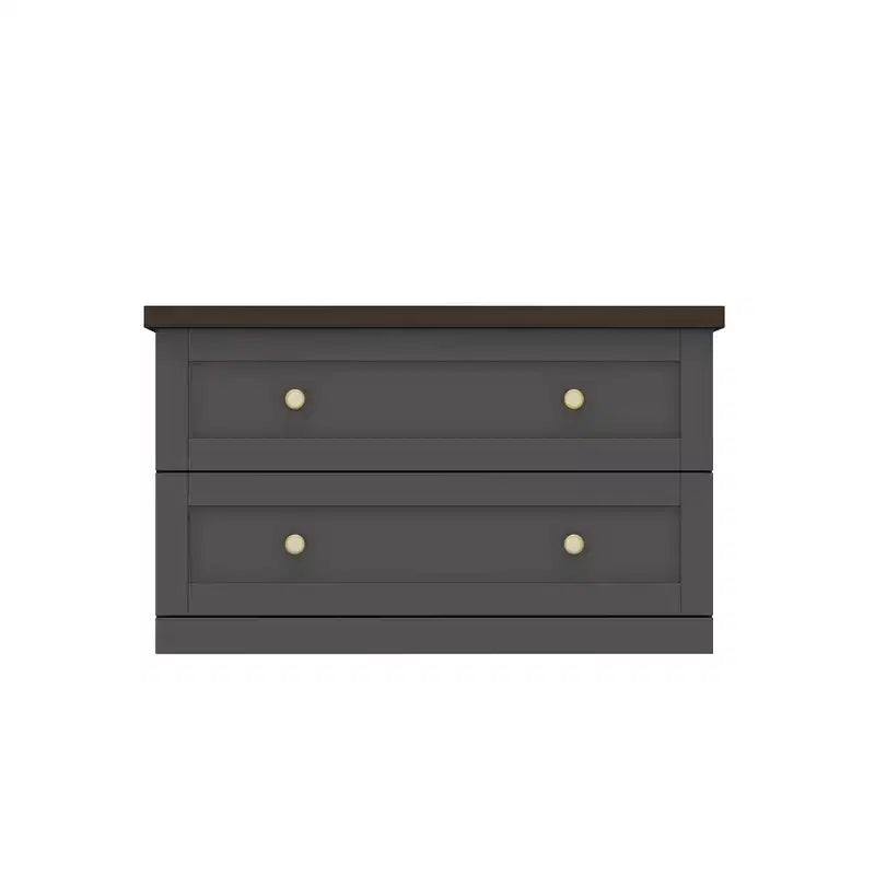 Tavolino Elegante e Funzionale - Corpo Grigio Scuro con Piano Marrone, Ideale per Soggiorni Moderni