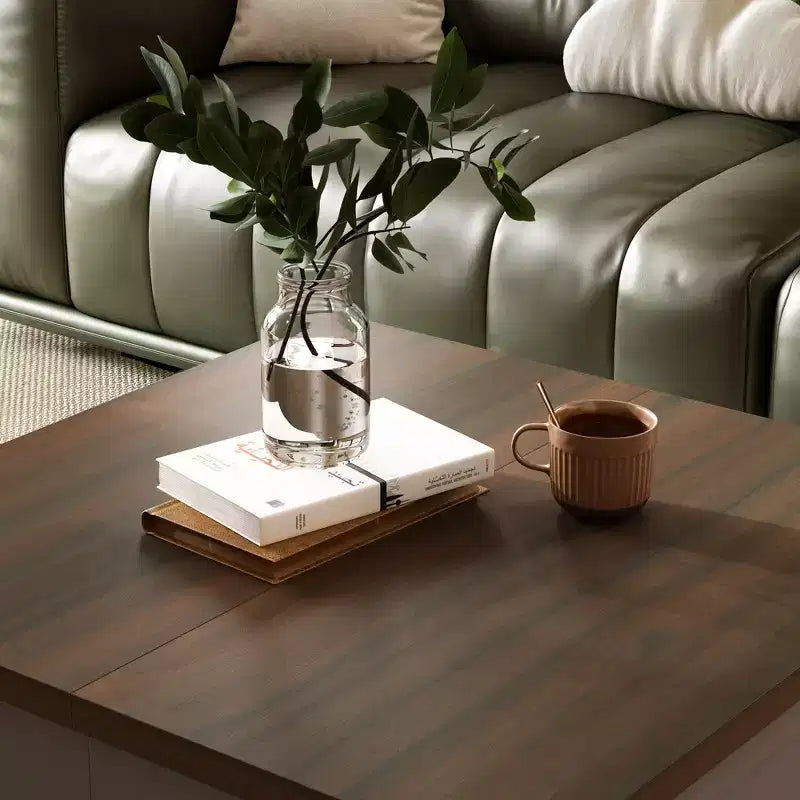 Tavolino Elegante e Funzionale - Corpo Grigio Scuro con Piano Marrone, Ideale per Soggiorni Moderni