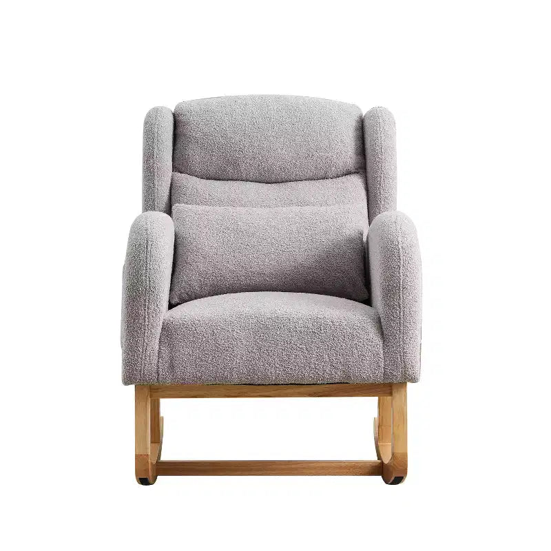 Poltrona moderna per soggiorno, poltrona lounge a dondolo moderna con schienale alto da 69 cm, due tasche laterali
