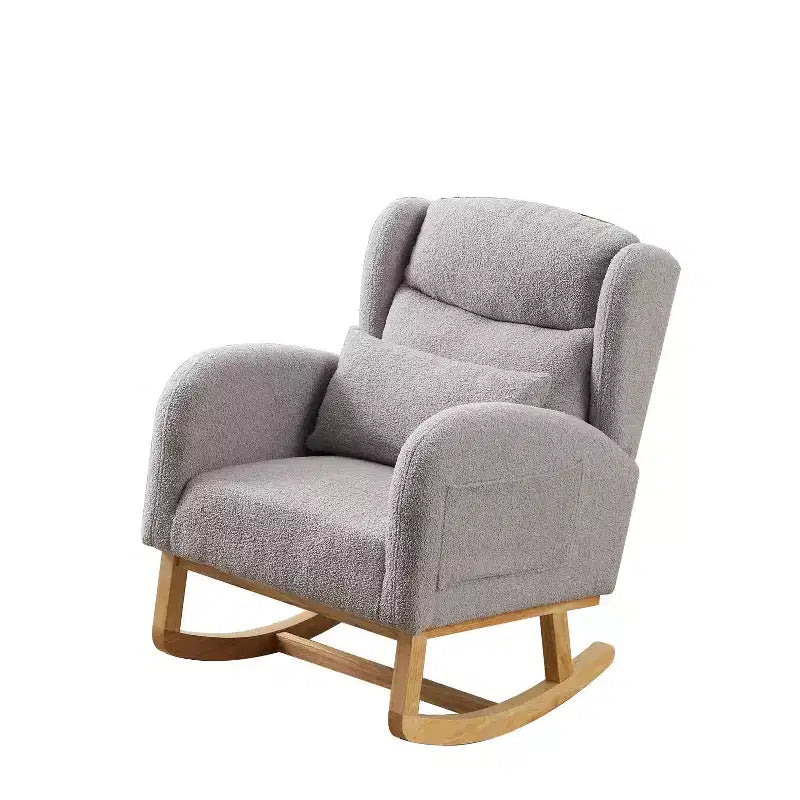 Poltrona moderna per soggiorno, poltrona lounge a dondolo moderna con schienale alto da 69 cm, due tasche laterali