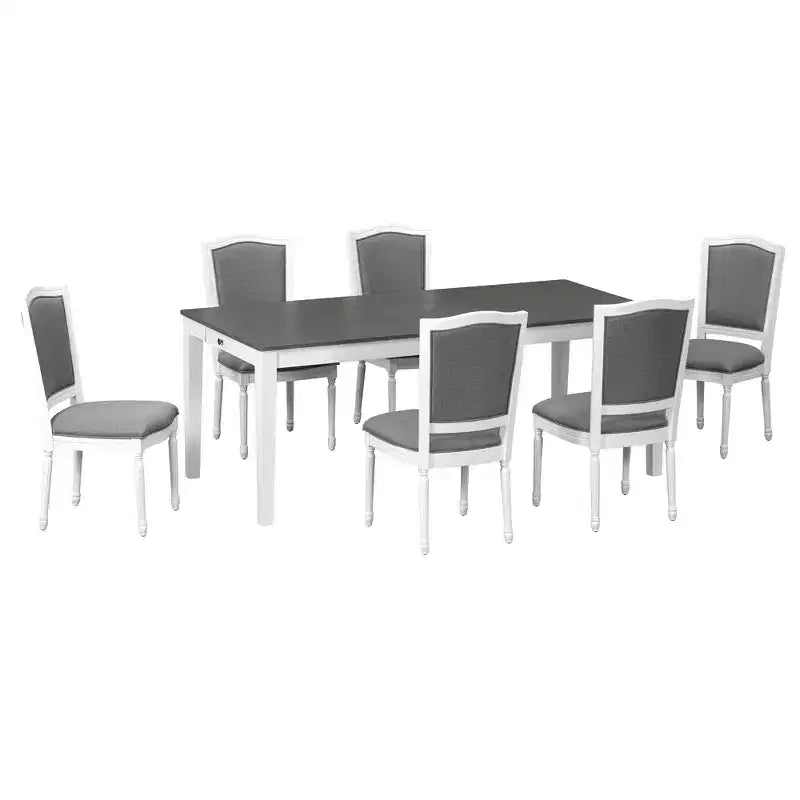 78.1 Tavolo da Pranzo Allungabile con 6 Sedie Imbottite