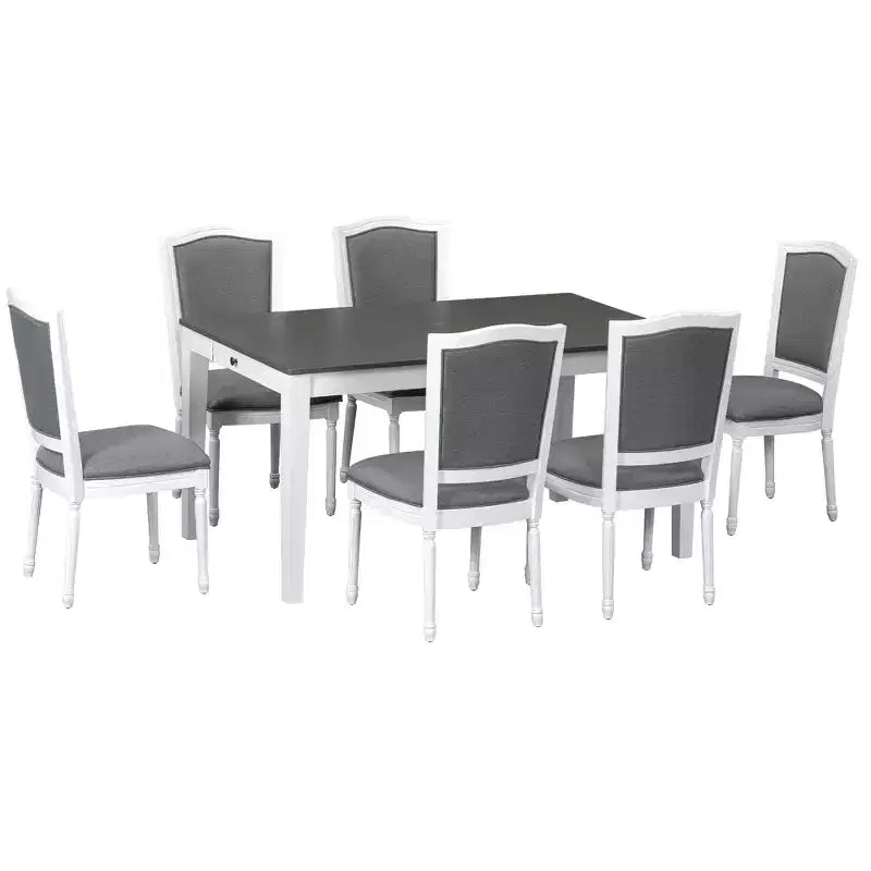 78.1 Tavolo da Pranzo Allungabile con 6 Sedie Imbottite
