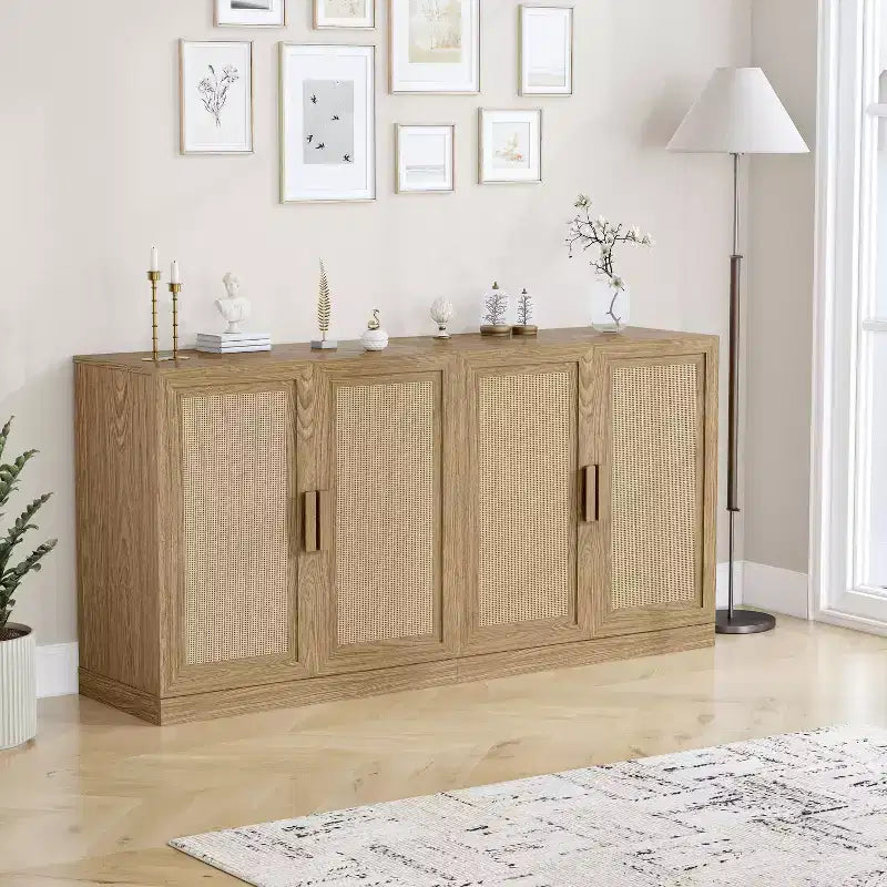 Mobile in legno d'accento con ripiani regolabili