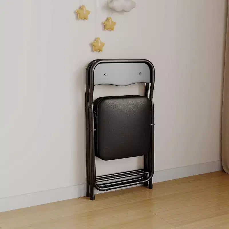 Tavolo e sedie imbottiti pieghevoli, cuscino morbido in PU, tavolo e sedie per attività per bambini con struttura in metallo per asilo nido e aula, nero