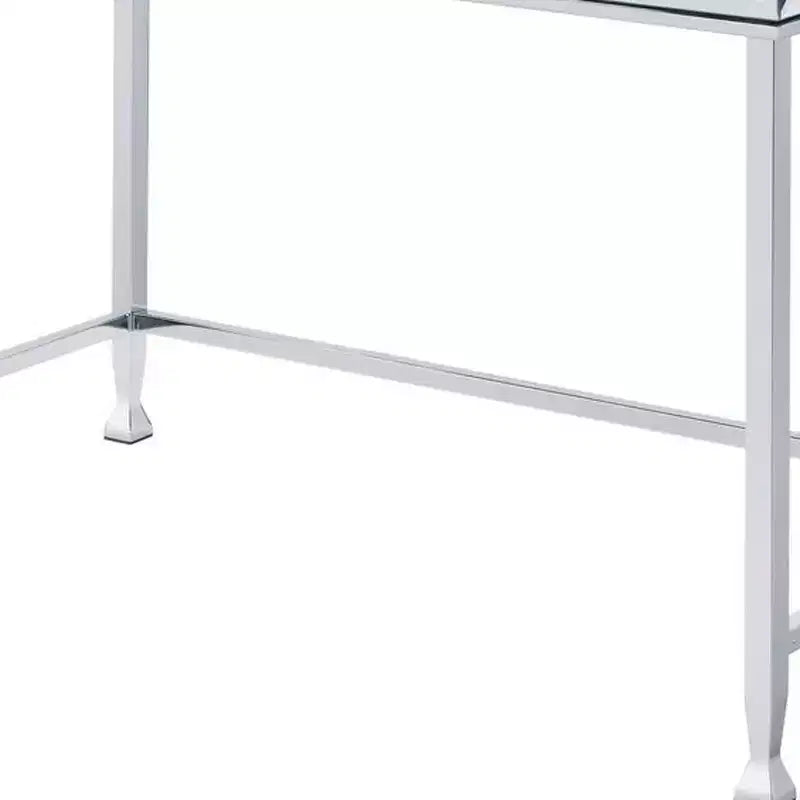 Scrittoio specchiato 42" trasparente e argento