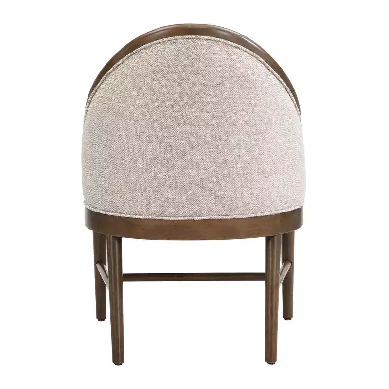 Sedia da pranzo imbottita in twill James Mid-Century Modern con schienale curvo