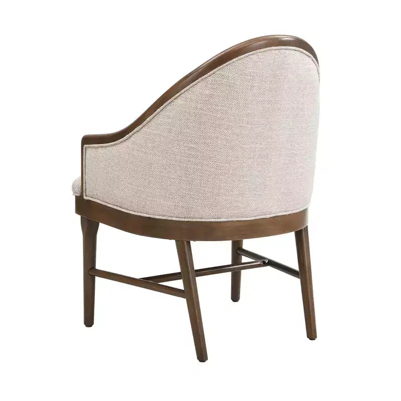 Sedia da pranzo imbottita in twill James Mid-Century Modern con schienale curvo
