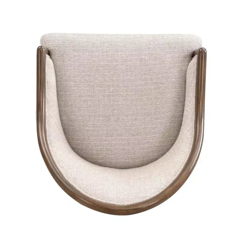 Sedia da pranzo imbottita in twill James Mid-Century Modern con schienale curvo