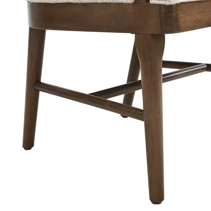 Sedia da pranzo imbottita in twill James Mid-Century Modern con schienale curvo