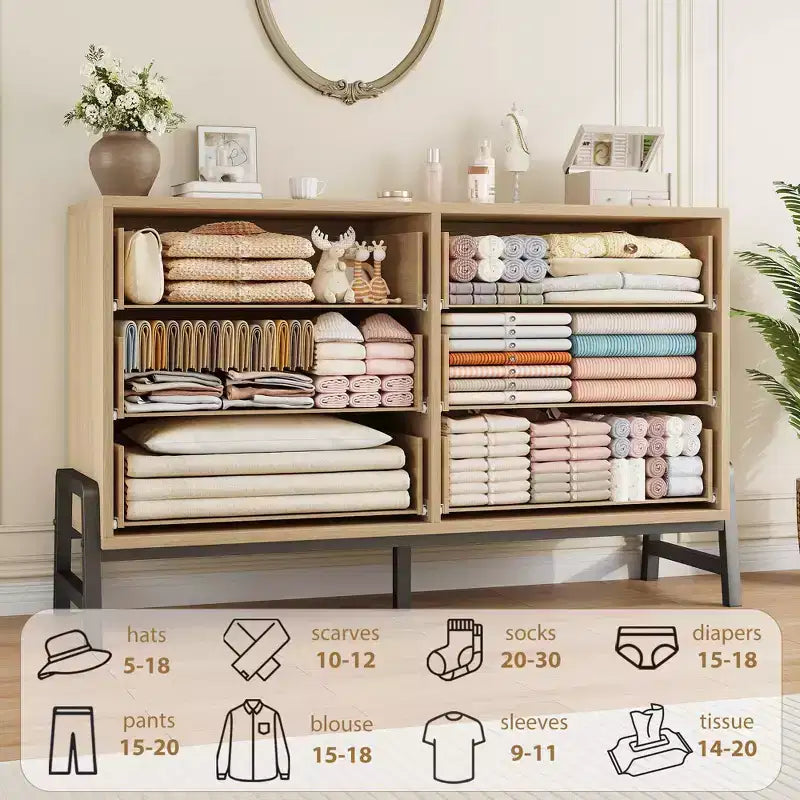 Cassettiera Rattan a 6 Cassetti con Stazione di Ricarica, Cassettiera Contenitore per Camera da Letto Soggiorno Corridoio