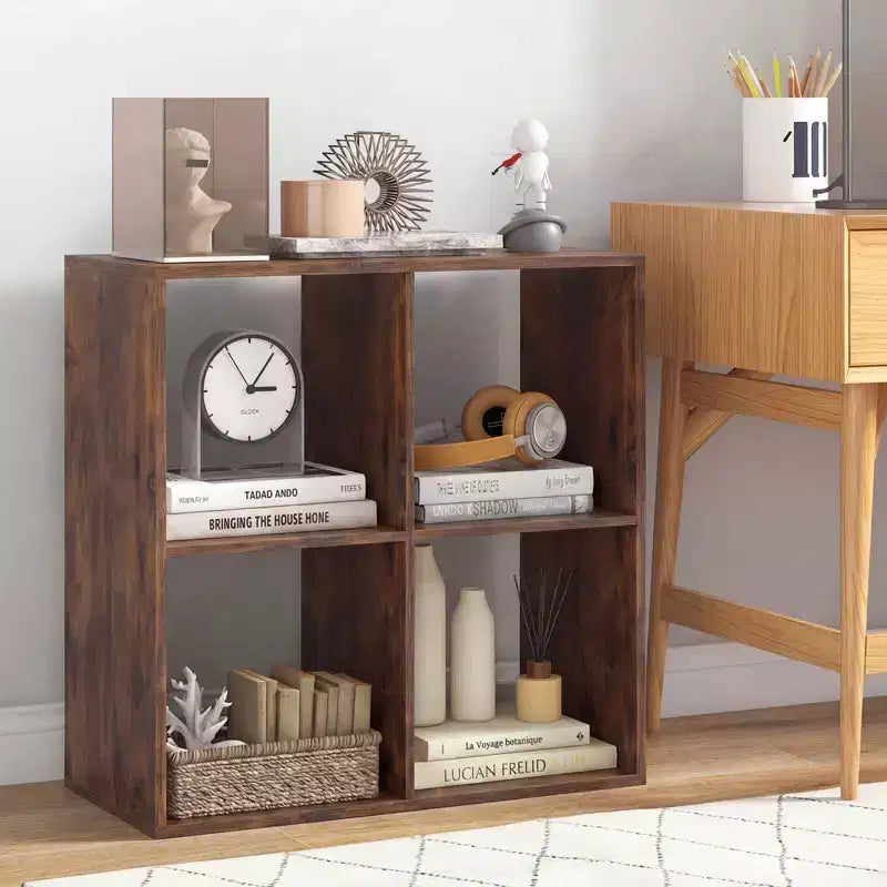 Libreria aperta con kit antiribaltamento, scaffale moderno per studio nero/bianco/naturale/marrone