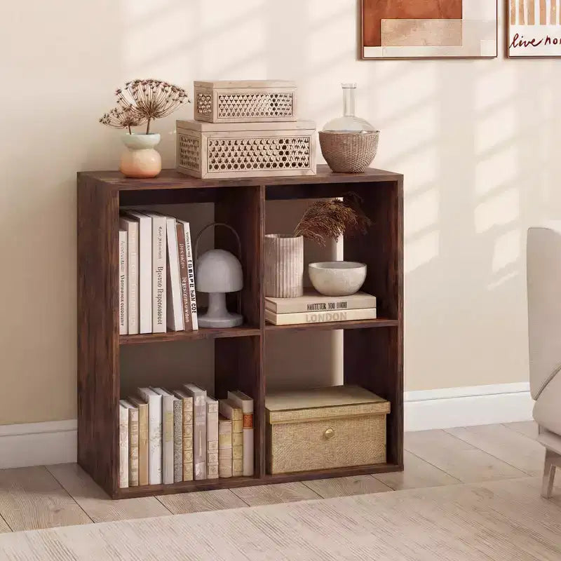 Libreria aperta con kit antiribaltamento, scaffale moderno per studio nero/bianco/naturale/marrone
