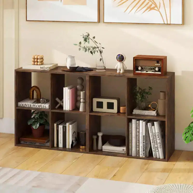 Libreria aperta con kit antiribaltamento, scaffale moderno per studio nero/bianco/naturale/marrone