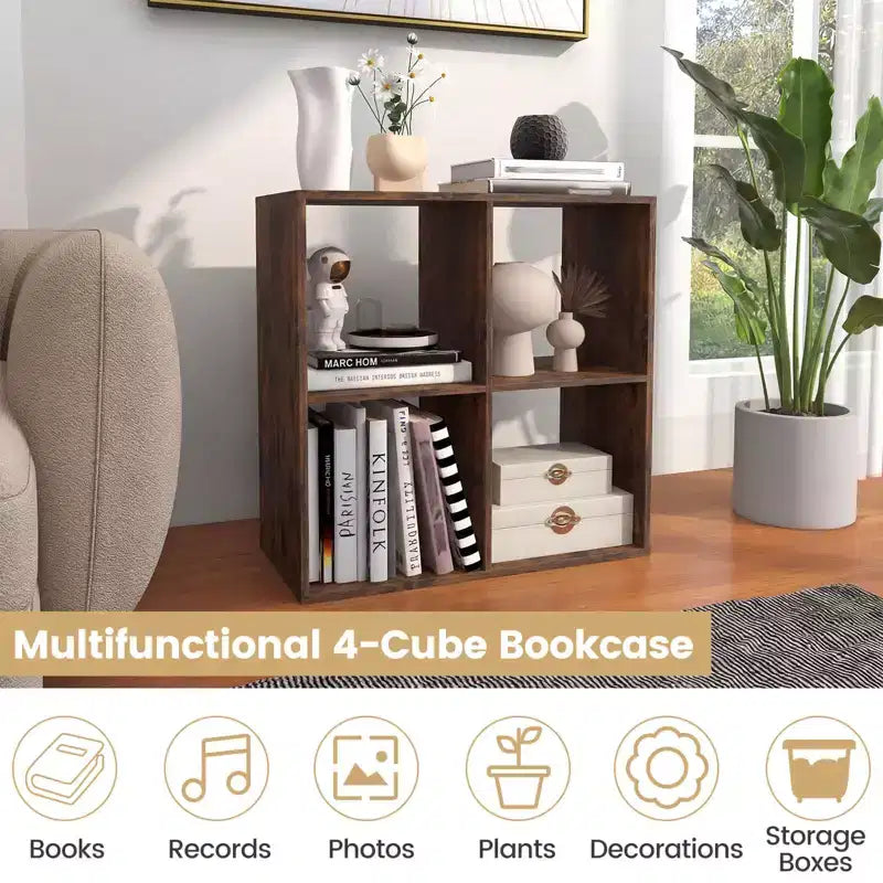 Libreria aperta con kit antiribaltamento, scaffale moderno per studio nero/bianco/naturale/marrone