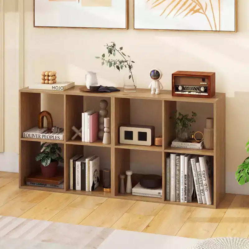Libreria aperta con kit antiribaltamento, scaffale moderno per studio nero/bianco/naturale/marrone