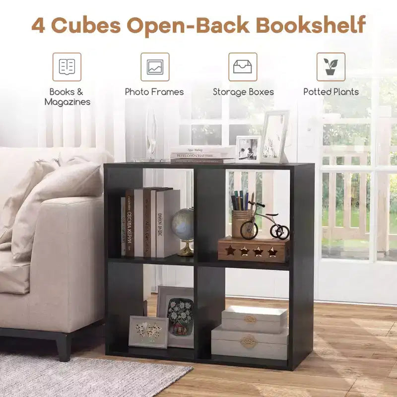 Libreria aperta con kit antiribaltamento, scaffale moderno per studio nero/bianco/naturale/marrone