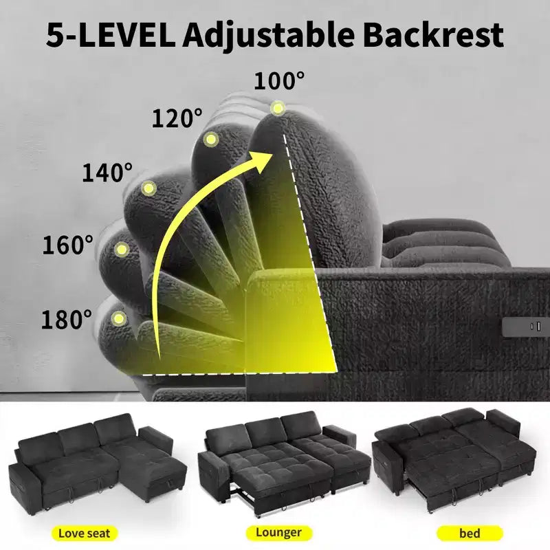 Divano letto contenitore convertibile