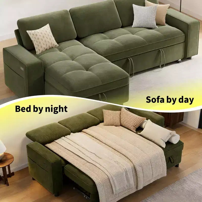 Divano letto contenitore convertibile