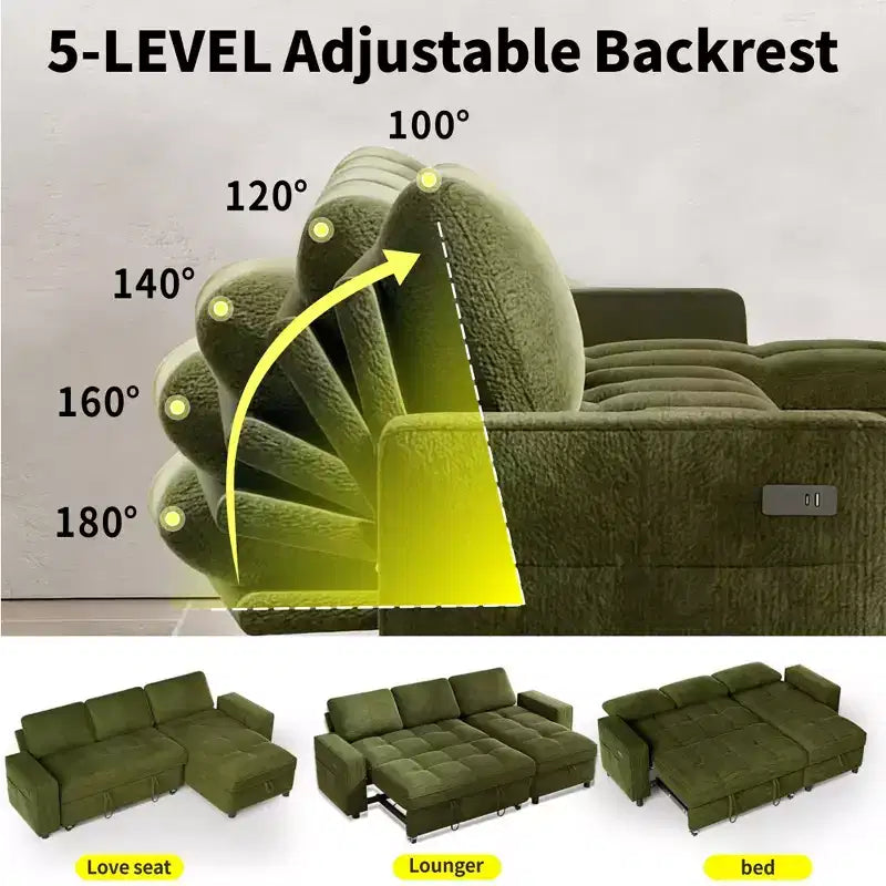 Divano letto contenitore convertibile