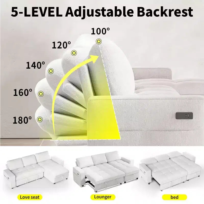 Divano letto contenitore convertibile