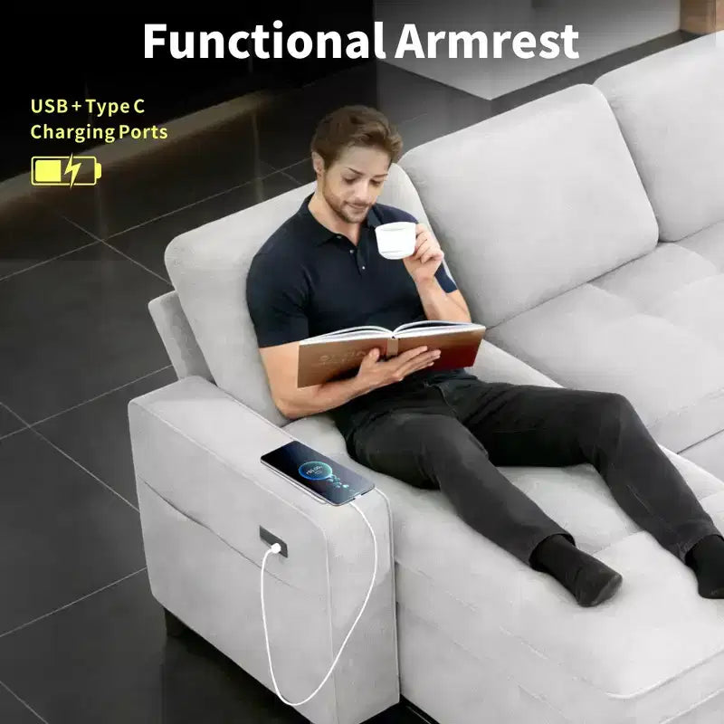 Divano letto contenitore convertibile
