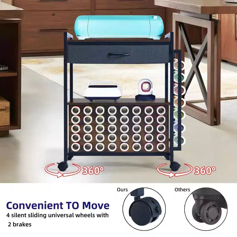 Organizer e carrello portaoggetti per articoli di artigianato, porta rotoli di vinile e organizer, design spazioso, per la stanza del bricolage