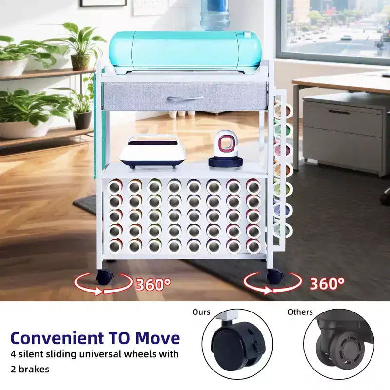 Organizer e carrello portaoggetti per articoli di artigianato, porta rotoli di vinile e organizer, design spazioso, per la stanza del bricolage