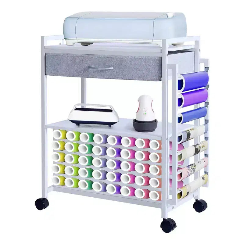 Organizer e carrello portaoggetti per articoli di artigianato, porta rotoli di vinile e organizer, design spazioso, per la stanza del bricolage