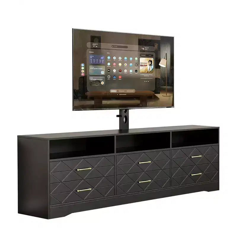 Mobile TV a 6 cassetti con supporto per soggiorno e camera da letto, cassettiera per TV in legno, console multimediale con archiviazione, centro di intrattenimento, colori multipli