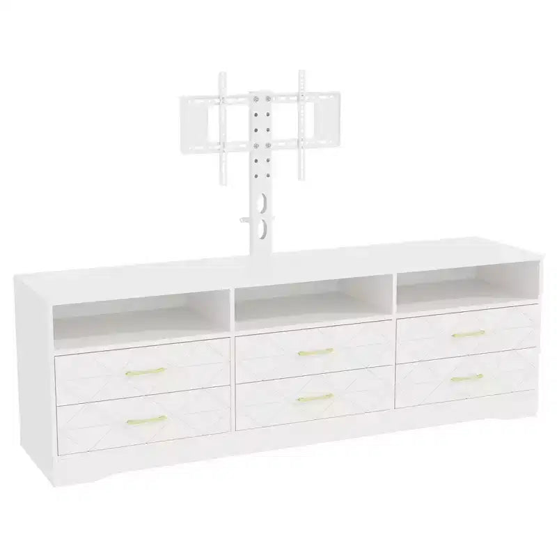 Mobile TV a 6 cassetti con supporto per soggiorno e camera da letto, cassettiera per TV in legno, console multimediale con archiviazione, centro di intrattenimento, colori multipli