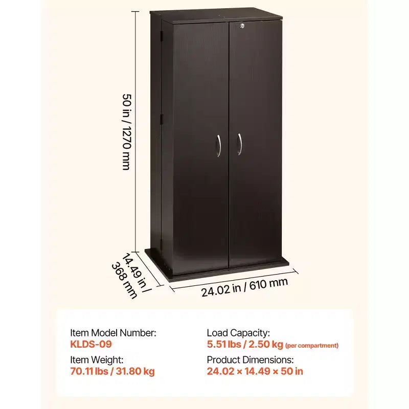 Mobiletto per archiviazione multimediale, scaffale porta DVD a 6 ripiani, organizzatore multimediale 24.02 x 14.49 x 50 pollici per CD, DVD, libri, giochi, marrone