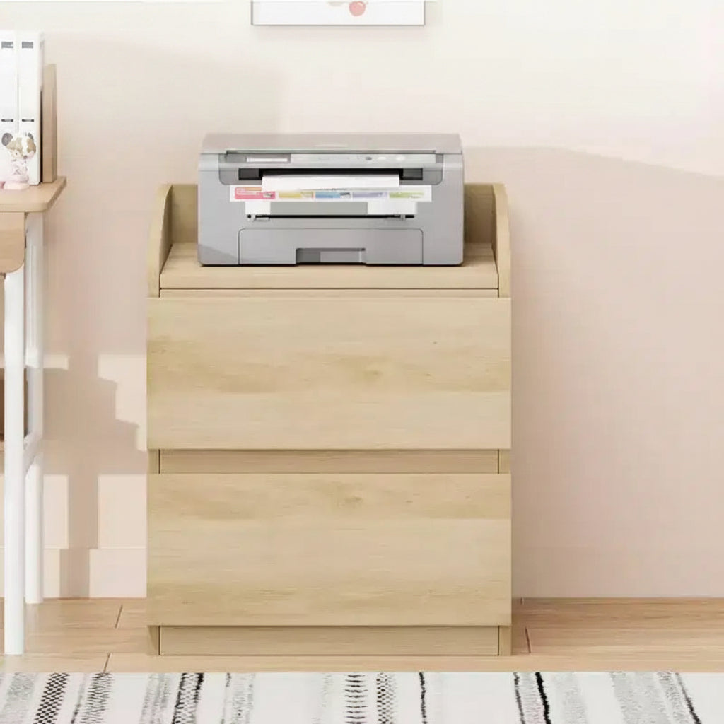 Comodino, Comodino Moderno, 2 Cassetti, Design Senza Maniglie, per Soggiorno