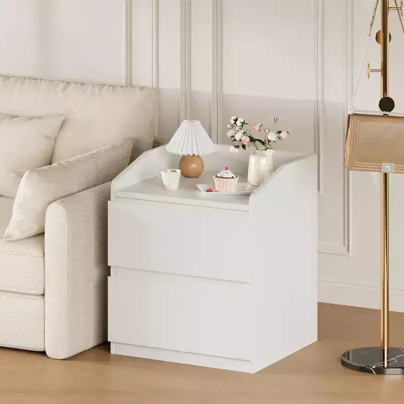 Comodino, Comodino Moderno, 2 Cassetti, Design Senza Maniglie, per Soggiorno