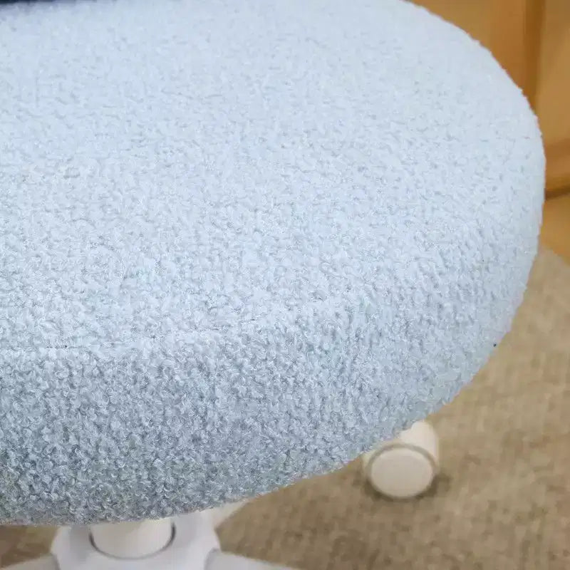 Sedia girevole da ufficio con orecchie da coniglio in tessuto Teddy con fiocco regolabile