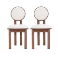 Christopher Knight Home Set of 2 Eliza Contemporary Upholstered Rubberwood Armless Dining Chairs Walnut/Beige