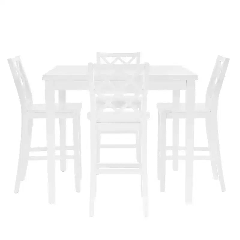 Tavolo da pranzo Shelby Square, altezza bancone, bianco