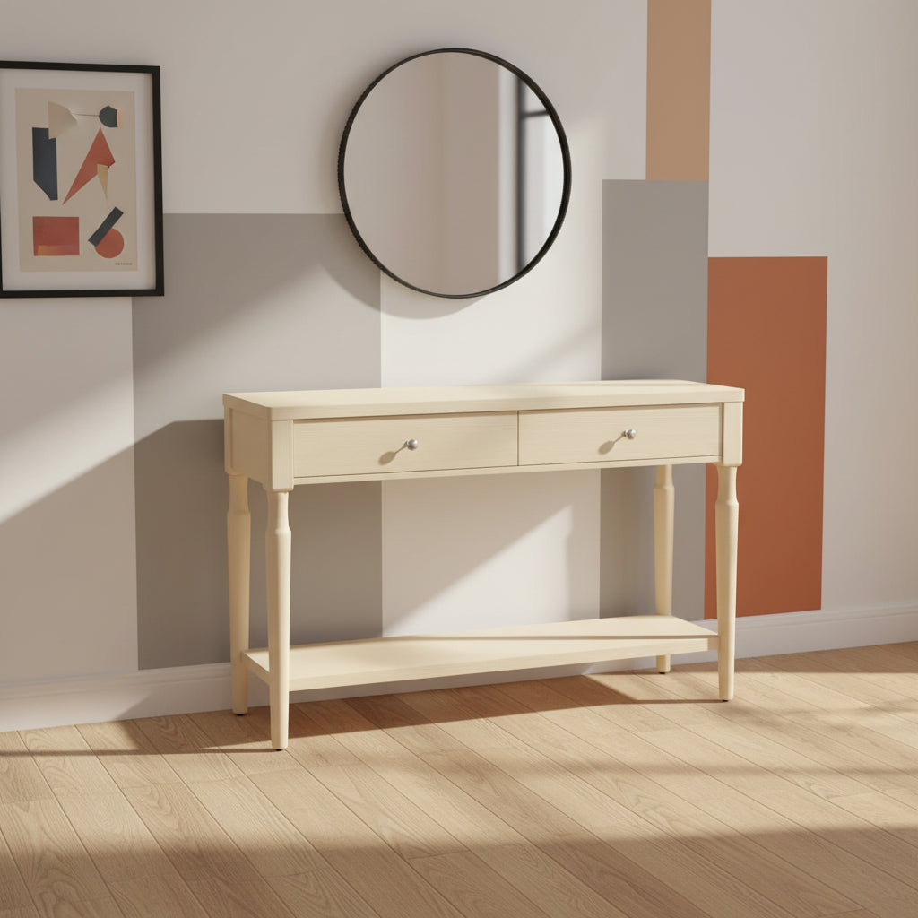 Turned Wood Console Table with Two Drawers Natural - Threshold™