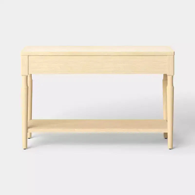 Consolle in Legno Tornito con Due Cassetti, Naturale - Threshold™