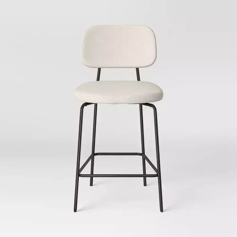 Sgabello da bar con schienale e base in metallo, altezza bancone, 24"