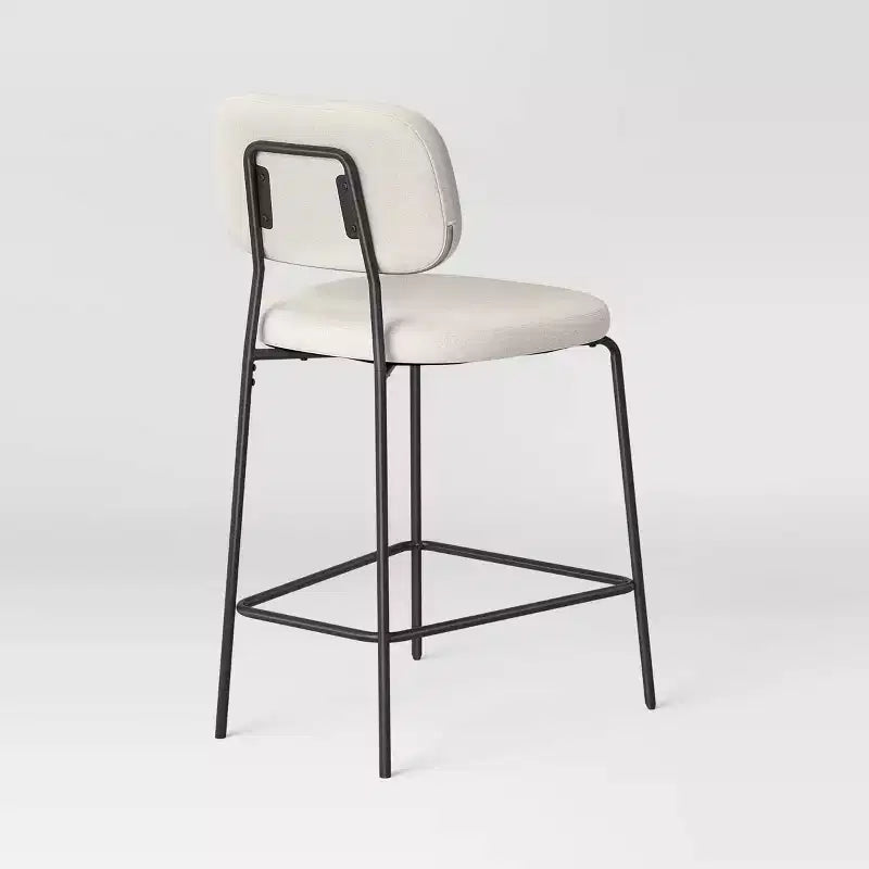 Sgabello da bar con schienale e base in metallo, altezza bancone, 24"